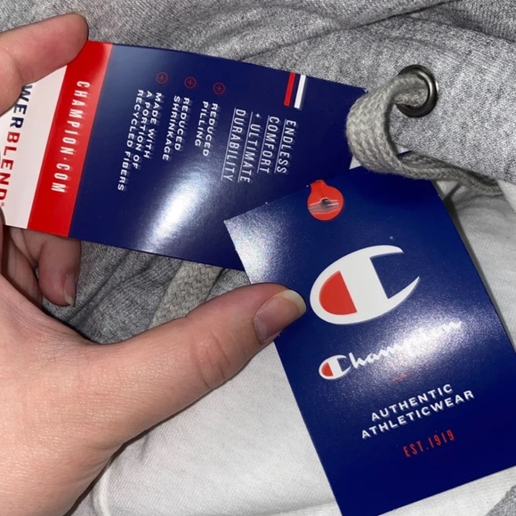 🆕 CHAMPION Women's Powerblend Oversized Gray Hoodie, C Logo Size X-Small - Picture 5 of 8